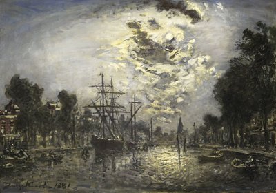 Rotterdam al chiaro di luna da Johan Barthold Jongkind (signed by artist)