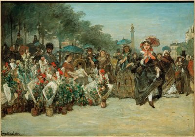 Mercato dei fiori sul Boulevard Richard-Lenoir da Johan Barthold Jongkind