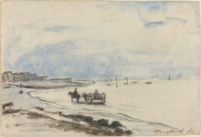 Carro sulla Spiaggia di Etretat da Johan Barthold Jongkind