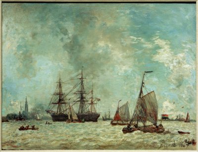 Il porto di Anversa da Johan Barthold Jongkind