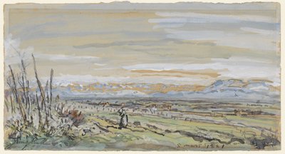 Veduta di un paesaggio pianeggiante da Johan Barthold Jongkind