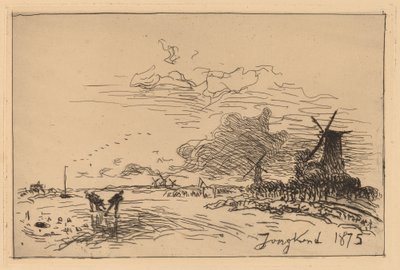 Canale Olandese, vicino a Rotterdam da Johan Barthold Jongkind
