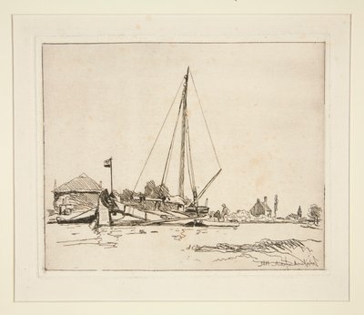 La Barque amarrée (La barca ormeggiata) da Johan Barthold Jongkind