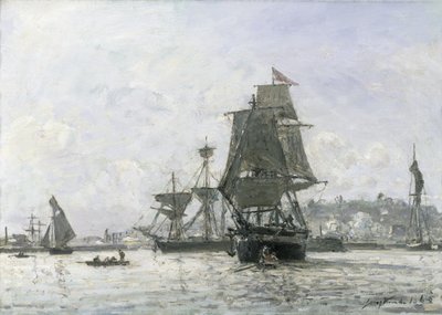 Grandi barche a vela a Honfleur da Johan Barthold Jongkind