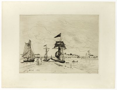 Molo al porto di Honfleur da Johan Barthold Jongkind
