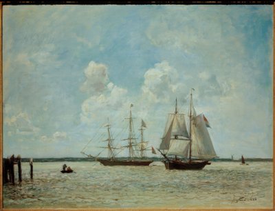Barche a vela sul fiume Schelda ad Anversa da Johan Barthold Jongkind