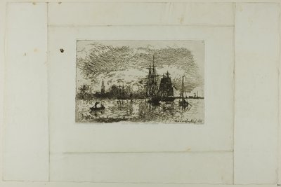 Tramonto, Porto di Anversa da Johan Barthold Jongkind