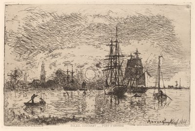Tramonto sul porto di Anversa da Johan Barthold Jongkind