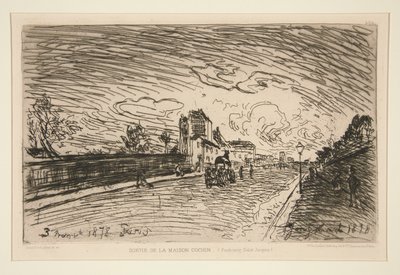 Sortie de la Maison Cochin (Faubourg Saint-Jacques) da Johan Barthold Jongkind