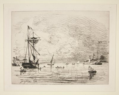 Uscita dal porto di Honfleur da Johan Barthold Jongkind