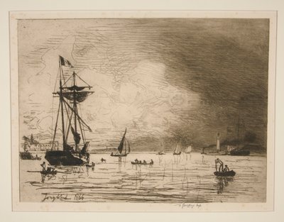 Uscita dal Porto di Honfleur da Johan Barthold Jongkind