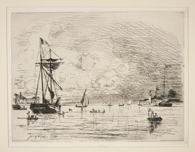 Uscita dal porto di Honfleur da Johan Barthold Jongkind