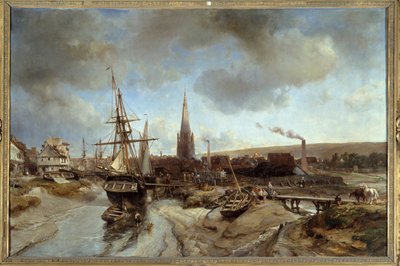 Il porto di Harfleur. Dipinto di Jean Barthold Jongkind da Johan Barthold Jongkind