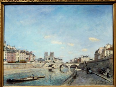 Veduta delle rive della Senna e della Cattedrale di Notre Dame de Paris da Johan Barthold Jongkind