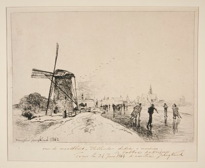 Veduta della città di Maaslins (Olanda) da Johan Barthold Jongkind