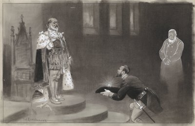 Progetto per illustrazione in De Amsterdammer: Il dono dei Transvaal per il re Edoardo da Johan Braakensiek