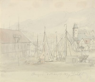 Porto di Bergen da Johan Christian Dahl
