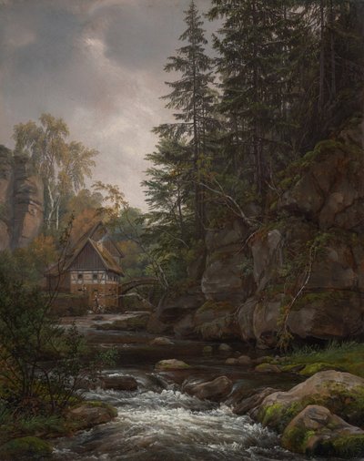 Il mulino di Loch nel Liebethaler Grund da Johan Christian Dahl