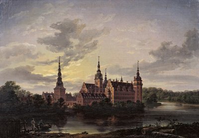 Frederiksborg Slot al chiaro di luna, 1817 da Johan Christian Dahl