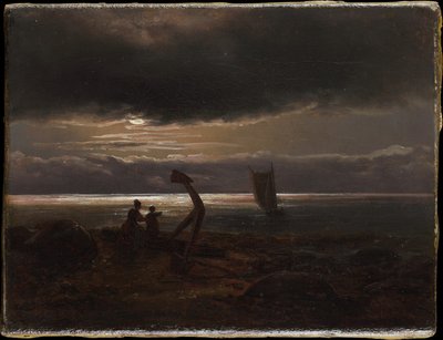 Madre e figlio in riva al mare da Johan Christian Dahl