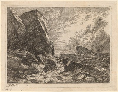 Costa norvegese durante una tempesta da Johan Christian Dahl