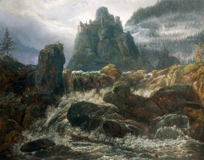 Rovine romantiche con torrente da Johan Christian Dahl