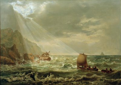 Naufragio sulla costa rocciosa di Capri da Johan Christian Dahl