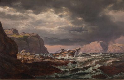 Naufragio sulla costa della Norvegia da Johan Christian Dahl