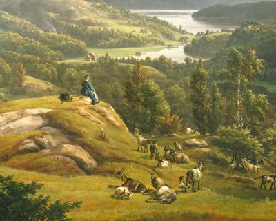 Veduta di Lysenkloster vicino a Bergen da Johan Christian Dahl