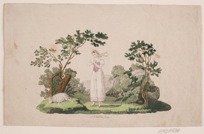 Ragazza che piange per un agnello morto da Johan Christian Ernst Walter