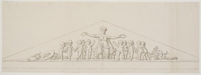Bozzetto per un frontone, simbolo della prosperità, con putti da Johan Christoph Petzold