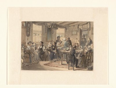 Celebrazione di nozze in una famiglia borghese frisone da Johan Coenraad Leich