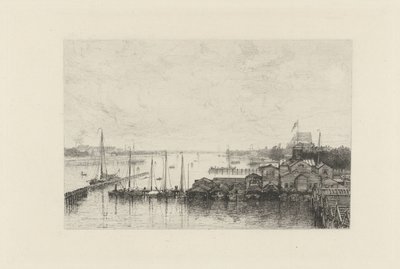 Vista degli edifici del club di canottaggio de Hoop da Johan Conrad Greive