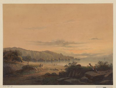 Veduta di una baia a Giava da Johan Conrad Greive