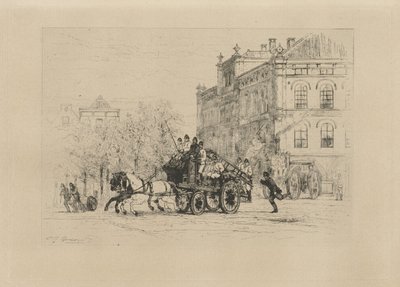Veduta del Weesperplein con un camion dei pompieri da Johan Conrad Greive