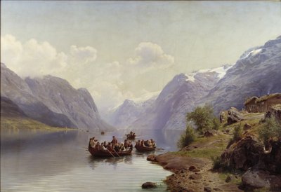 Scorta nuziale sul fiordo di Hardanger, 1865 da Johan Fredrik Eckersberg