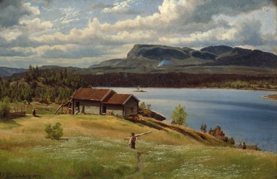 Piccola fattoria con vita quotidiana da Johan Fredrik Eckersberg