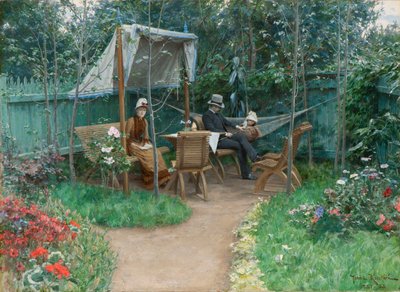 Veduta di un giardino, Linkoping da Johan Fredrik Krouthen