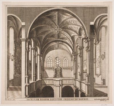 Il corridoio superiore nella chiesa del castello di Frederiksborg da Johan Friedlein