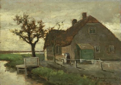 Casa contadina vicino a un canale da Johan Hendrik Weissenbruch