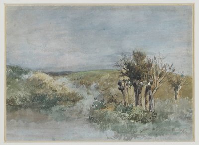 Paesaggio con salici lungo un fossato da Johan Hendrik Weissenbruch