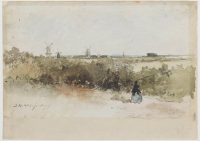 Paesaggio con mulini a vento da Johan Hendrik Weissenbruch