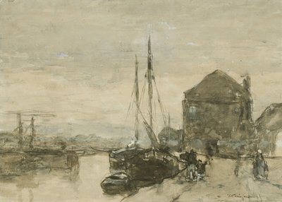 Vista di Turfmarkt e Eendjespoort a Haarlem da Johan Hendrik Weissenbruch