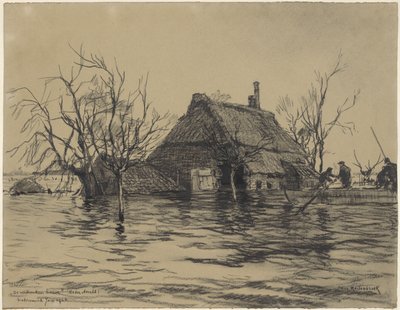 Fattoria allagata a Neder-Asselt (Land van Maas en Waal) da Johan Hendrik van Mastenbroek
