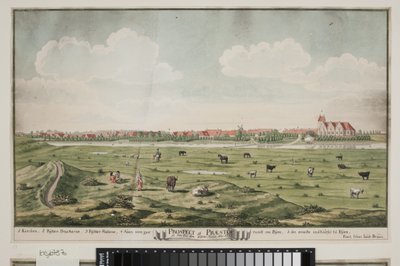 Prospetto di Præstø da Johan Jacob Bruun