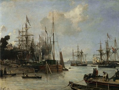 Una vista del porto di Rotterdam da Johan Jongkind