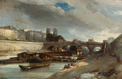 Lavanderia vicino al Pont Neuf, Parigi da Johan Jongkind