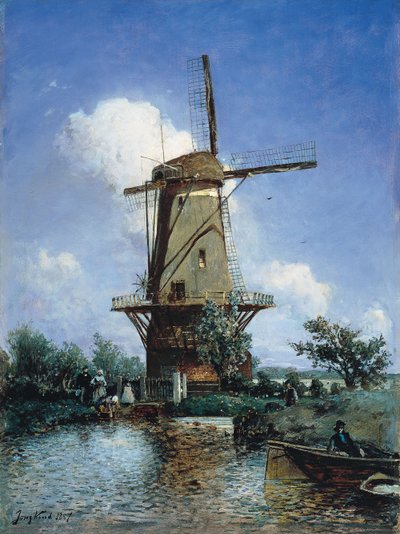 Mulino a vento vicino a Delft da Johan Jongkind