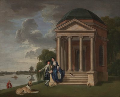 David Garrick e sua moglie presso il suo Tempio a Shakespeare, Hampton da Johan Joseph Zoffany RA