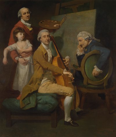 Autoritratto con la figlia Maria Theresa, James Cervetto e Giacobbe Cervetto da Johan Joseph Zoffany RA
